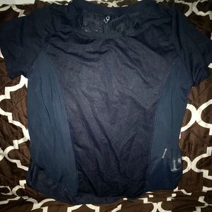 Deep-dark blue side open blouse.